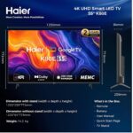 ⁦شاشة هاير 55 بوصه سمارت 4K موديل H55K80EU بتقنية كيو ال اي دي⁩ - الصورة ⁦4⁩