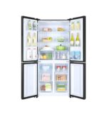 ⁦ثلاجة هاير بـ4 ابواب بسعة 502 لتر مع عاكس زجاجي اسود- HRF530TDBG⁩ - الصورة ⁦3⁩